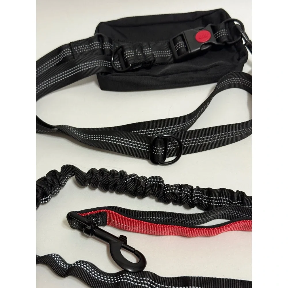 Plutus Pet Hands Free Dog Leash Black Reflective Waist Belt Bungee Running Set‎